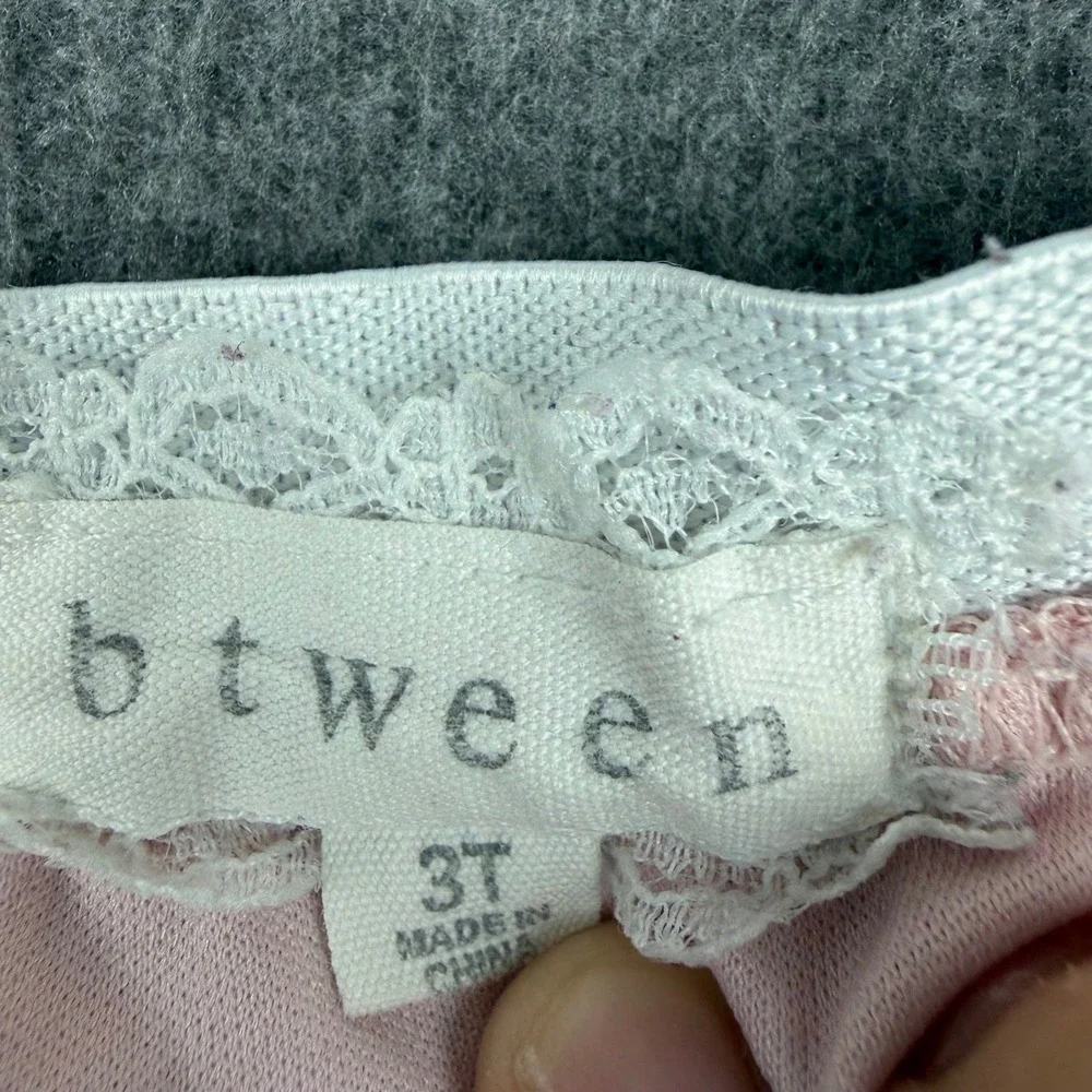 btween‎ Tutu Skirt Girls 3T Pink Silver Glitter Waistband Tulle Skort 20107